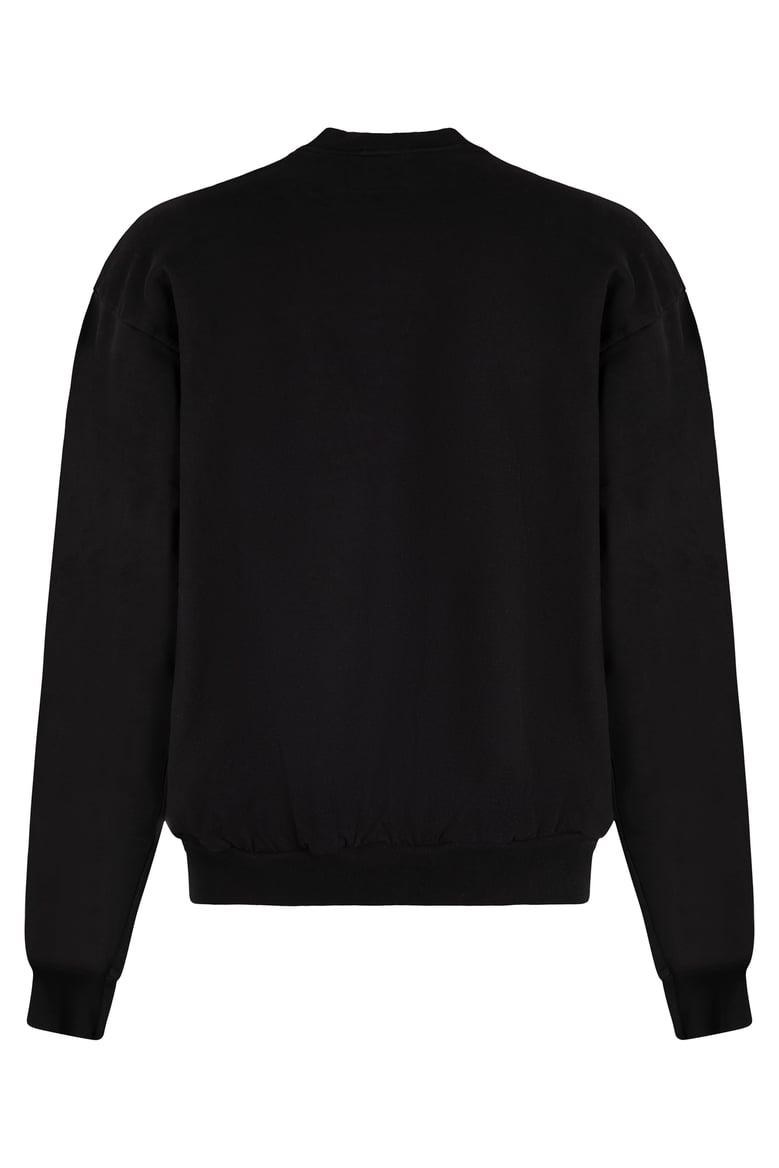 black cotton crew-neck sweatshirt by Selfnex