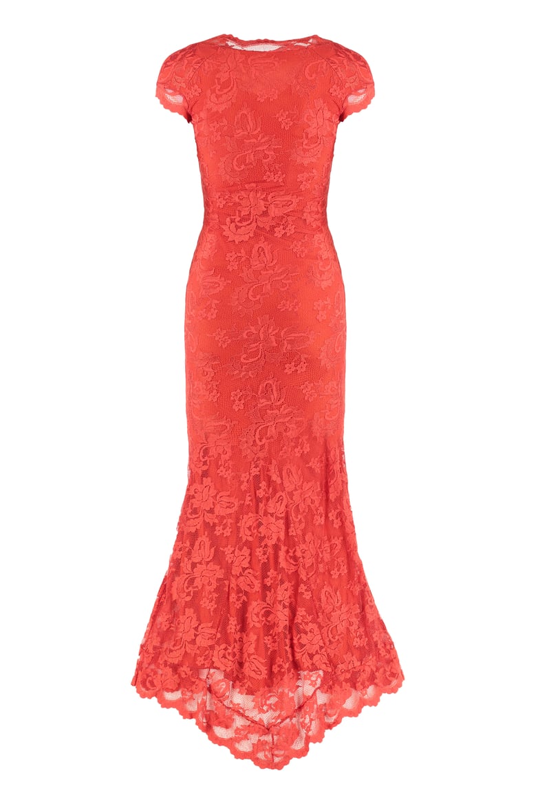 strapless red lace dress by Selfnex