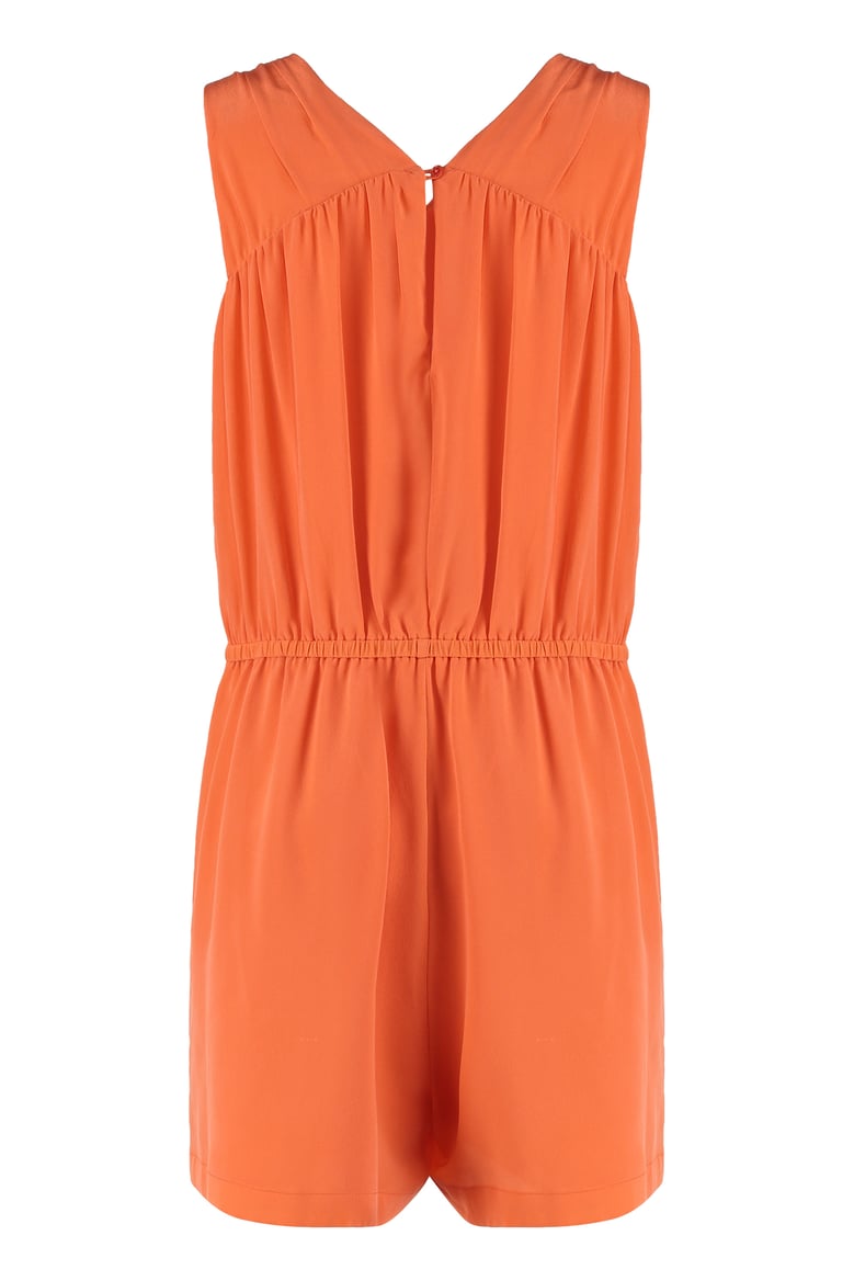 silk pleated v-neck dress by Selfnex