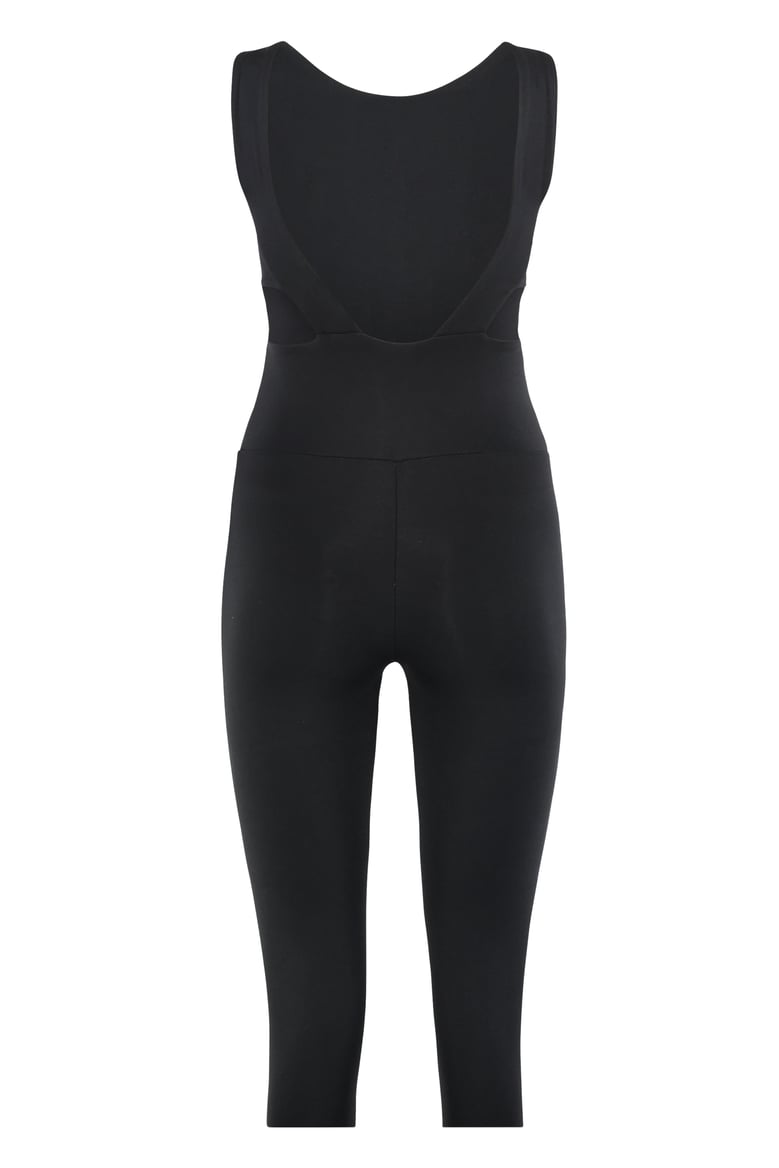 long orbit jumpsuit in black by Selfnex