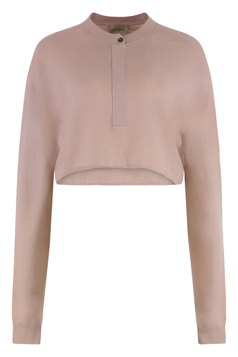 cropped sweater in light pink by Selfnex