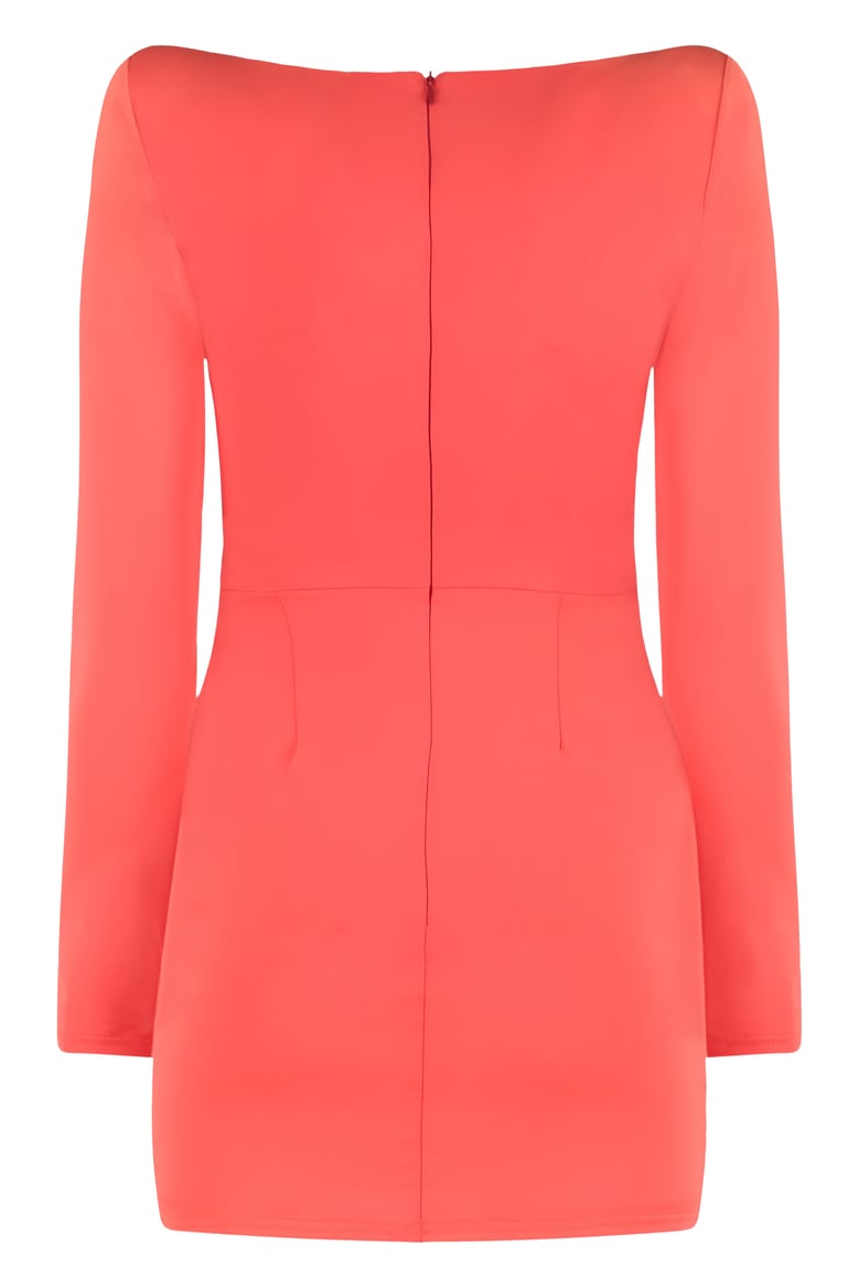 mini dress in coral technical fabric by Selfnex