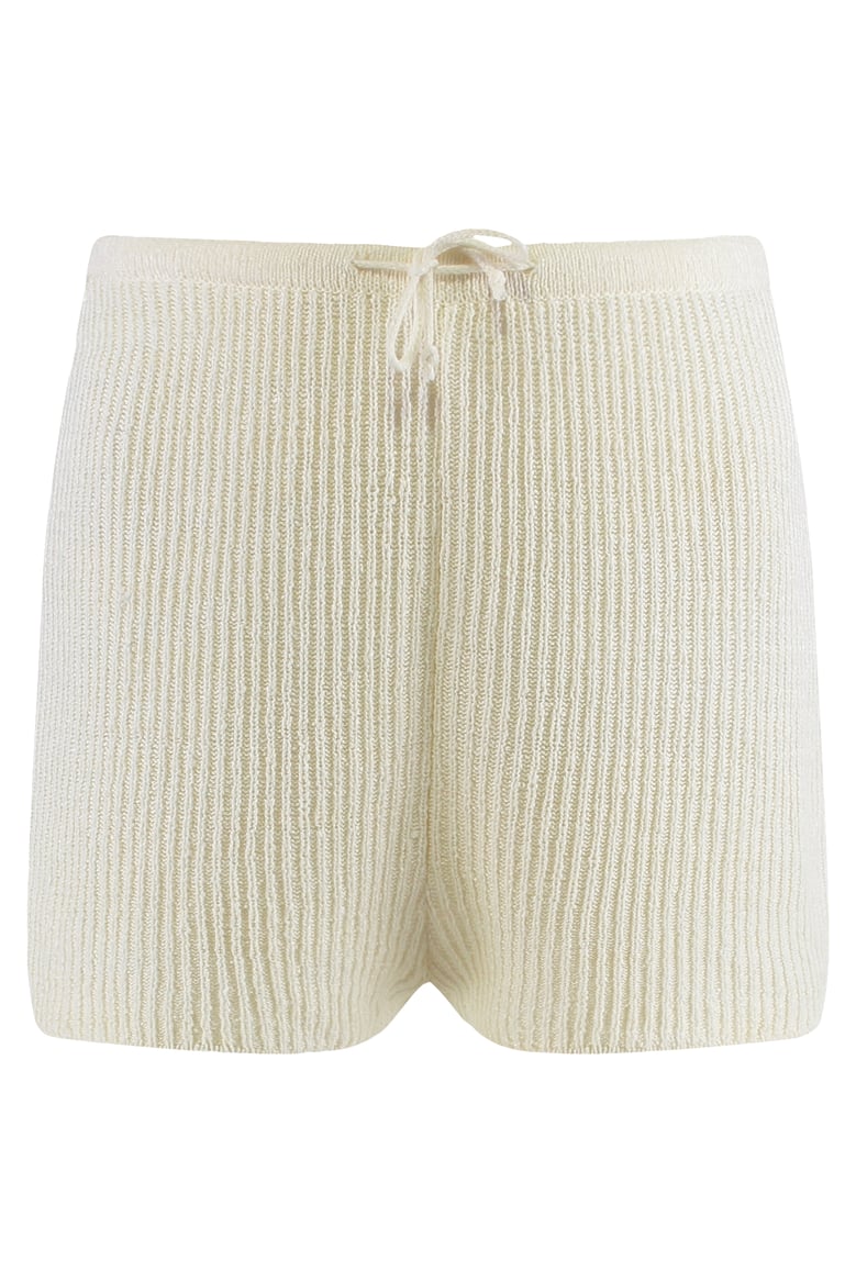 knitted shorts in white by Selfnex