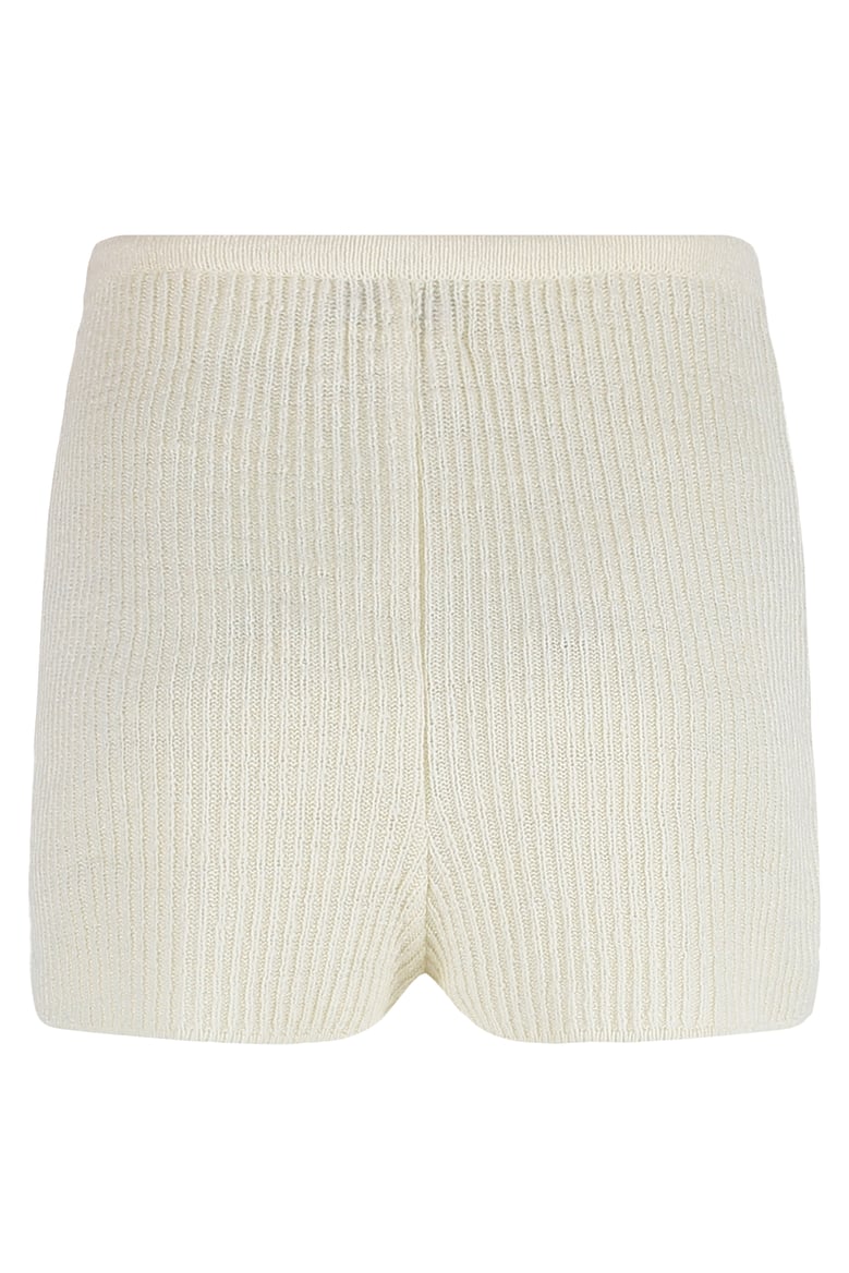 knitted shorts in white by Selfnex