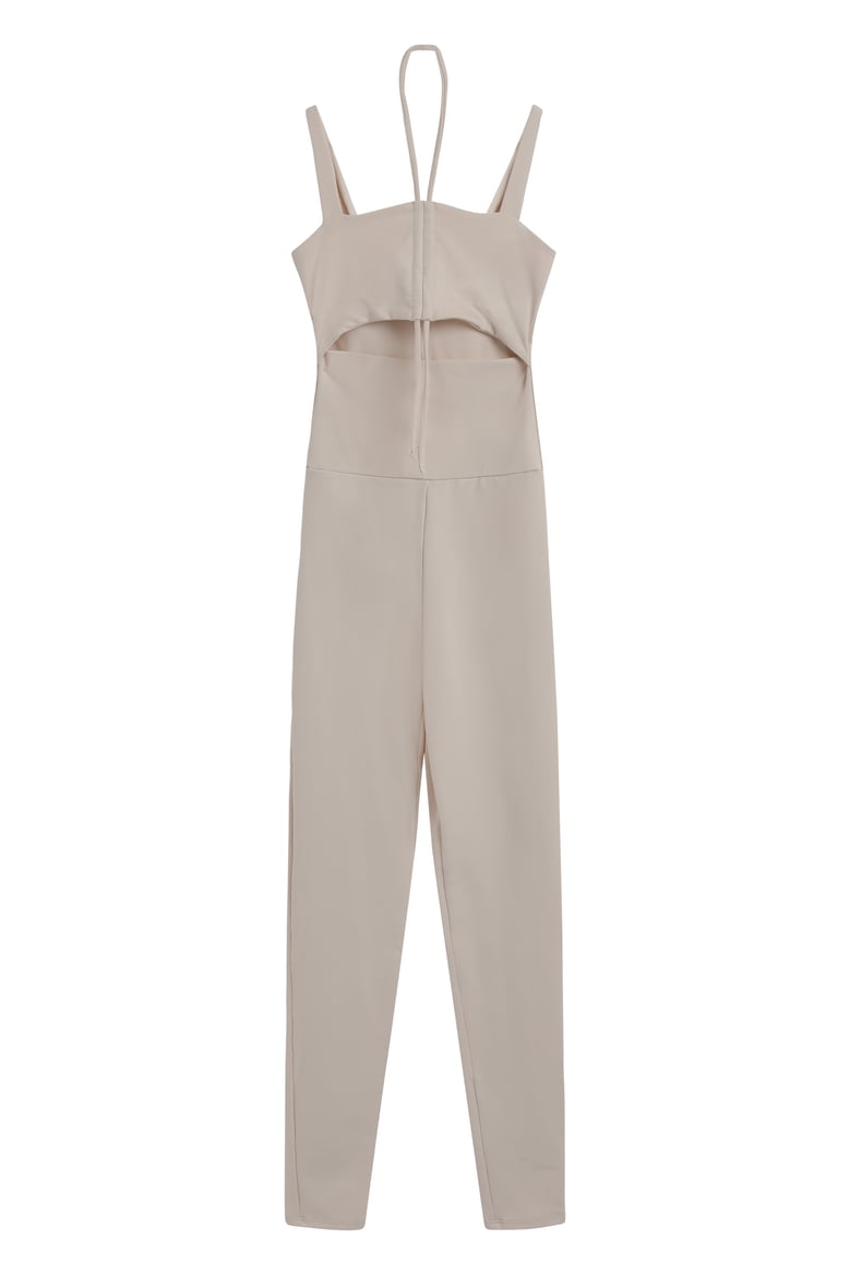 elastic jumpsuit in beige by Selfnex