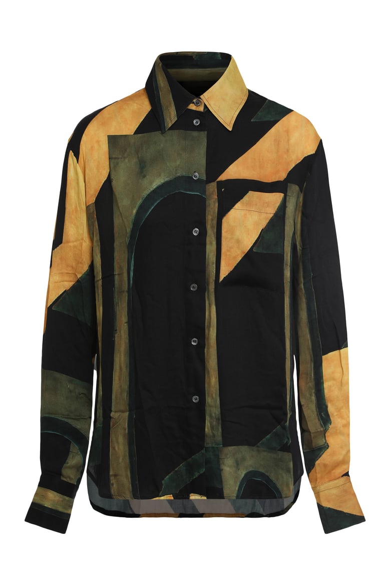 printed long-sleeved viscose shirt by Selfnex