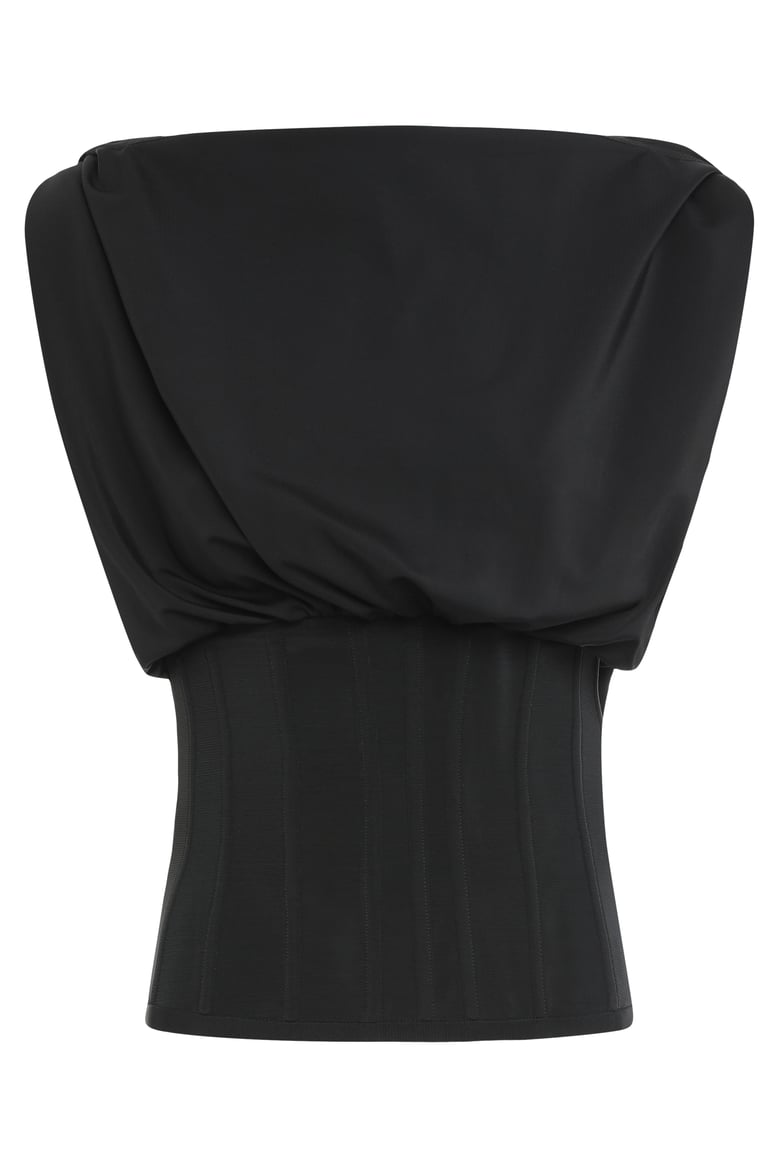 technical fabric top with draped design by Selfnex