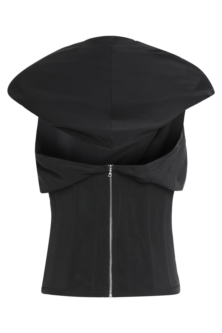 technical fabric top with draped design by Selfnex