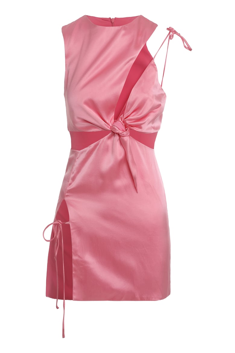 silk mini dress with cut-out details by Selfnex