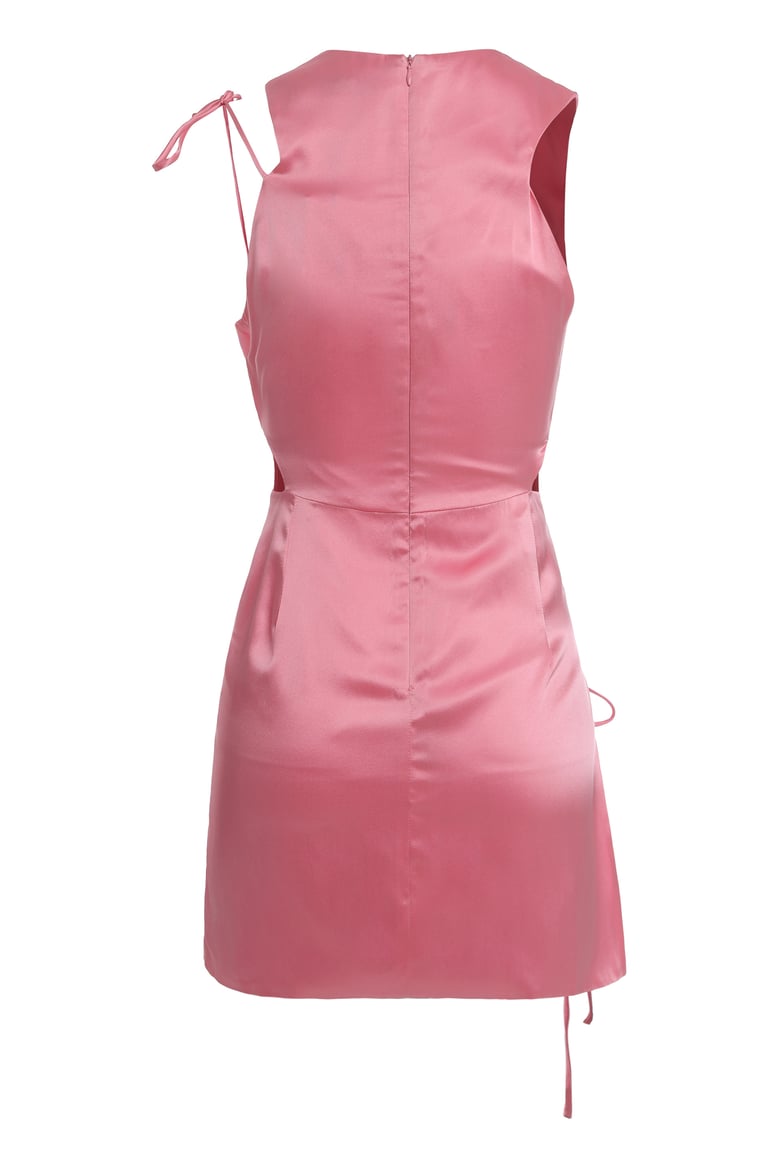 silk mini dress with cut-out details by Selfnex