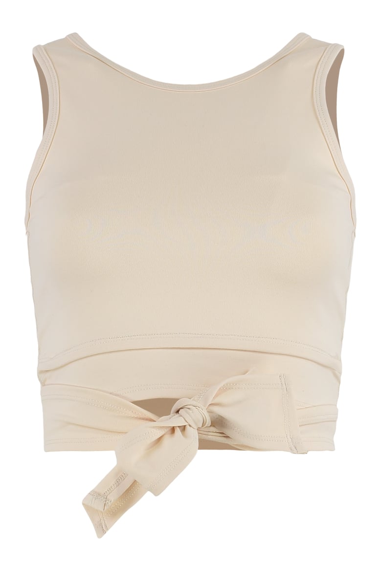 cropped sleeveless top with knot detail by Selfnex