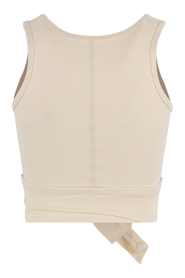 cropped sleeveless top with knot detail by Selfnex