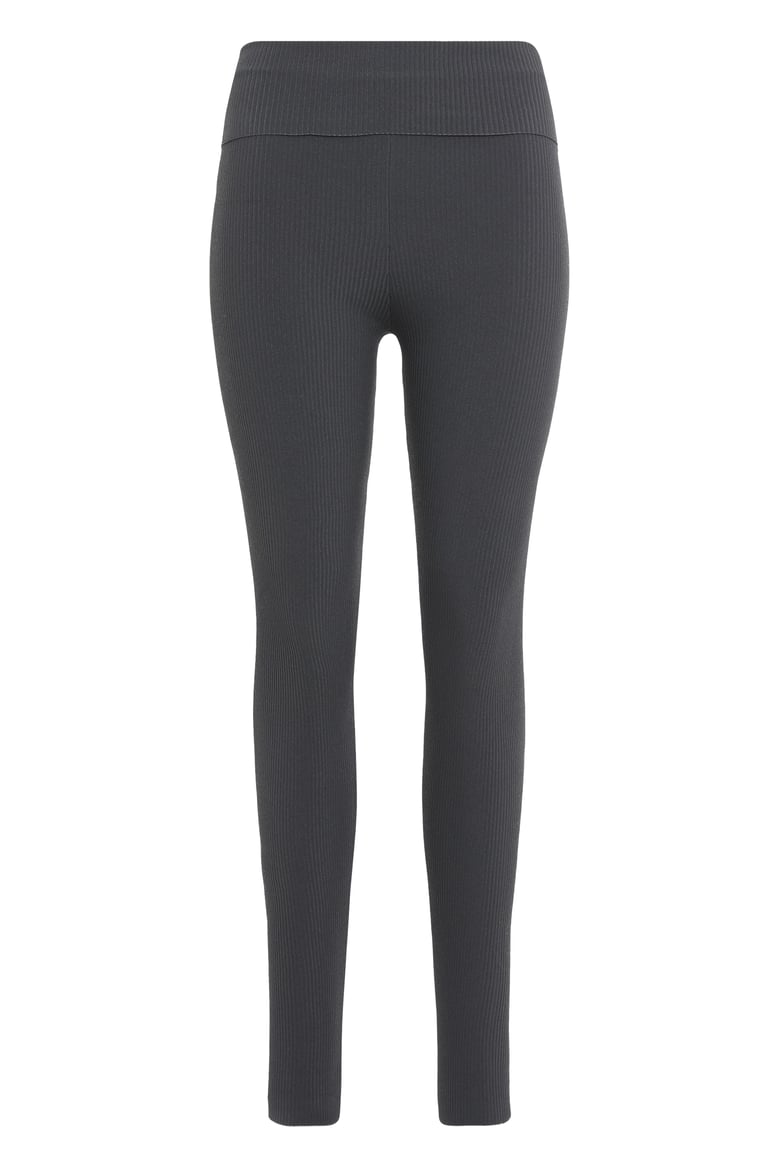 ribbed elastic leggings in dark gray by Selfnex