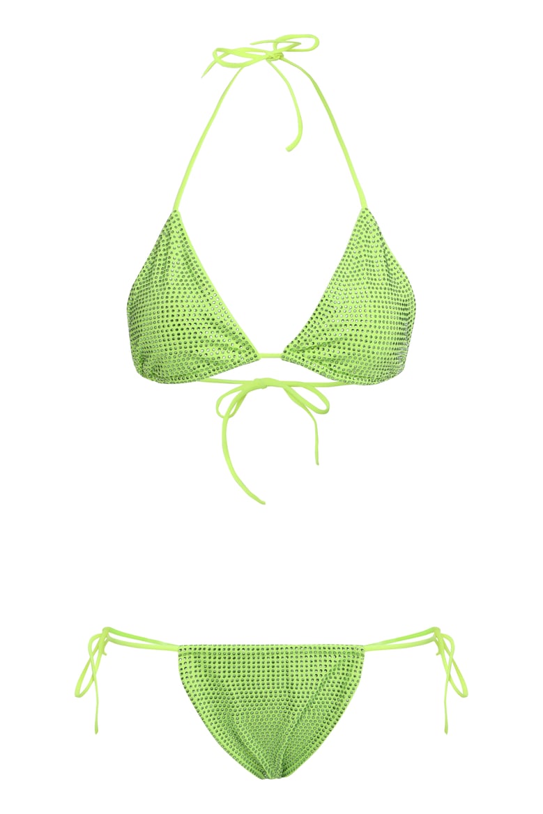 two-piece light green swimsuit by Selfnex