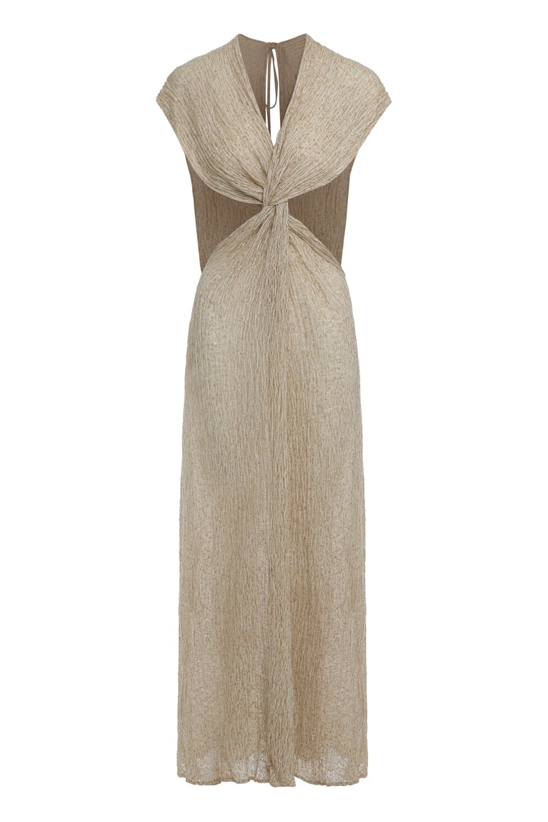 long dress flowers beige by Selfnex