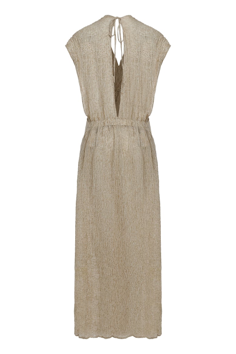 long dress flowers beige by Selfnex