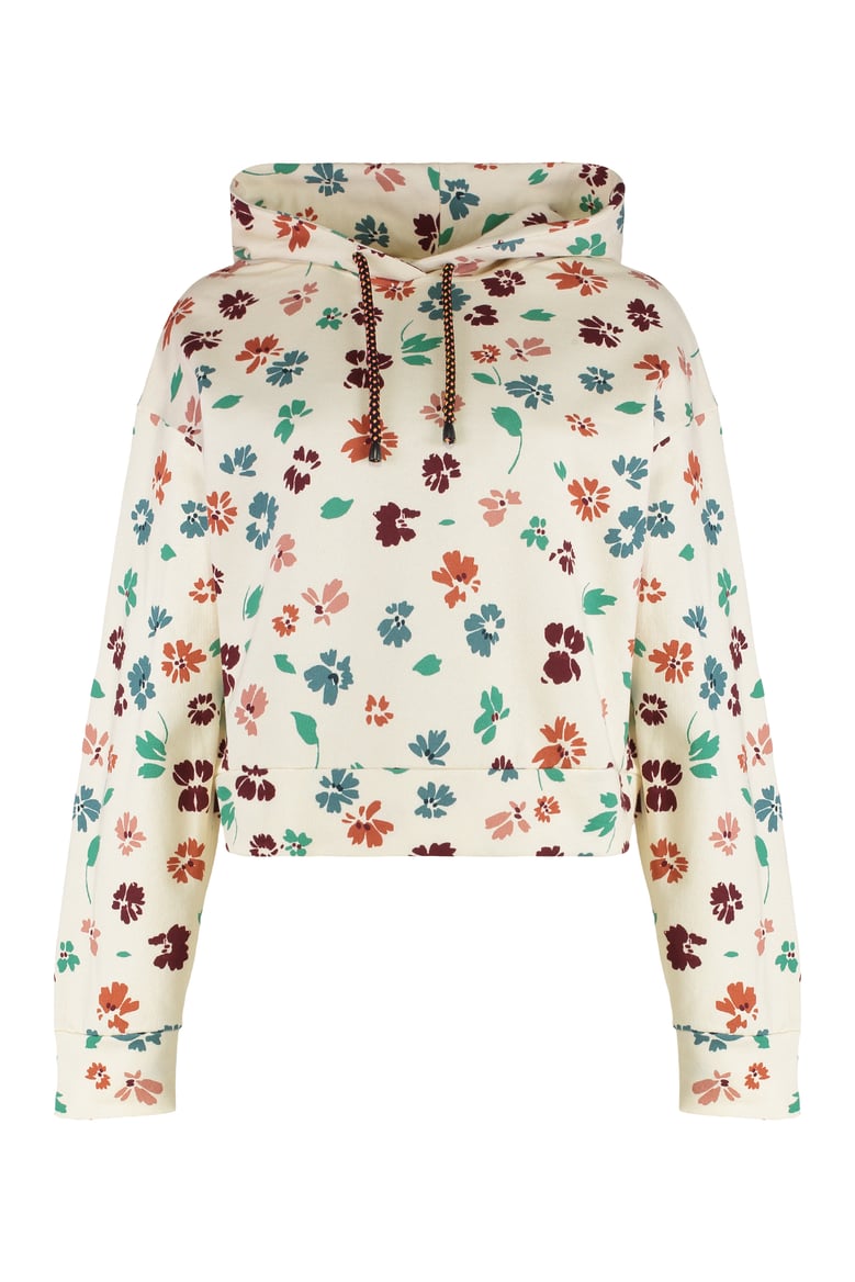 floral print cotton hoodie by Selfnex