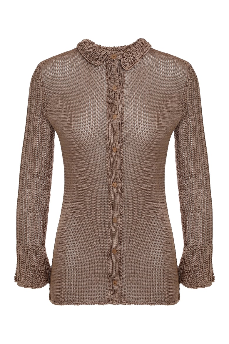 knit cardigan with button closure by Selfnex