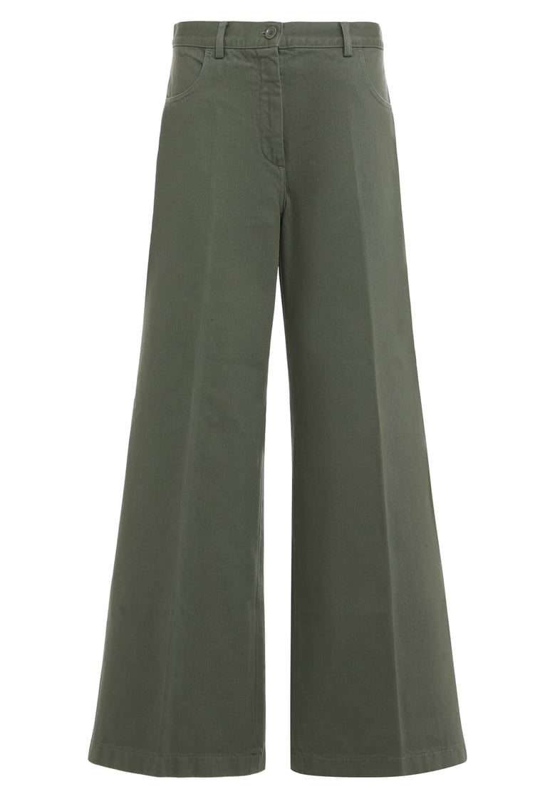olive green loose-fitting pants by Selfnex