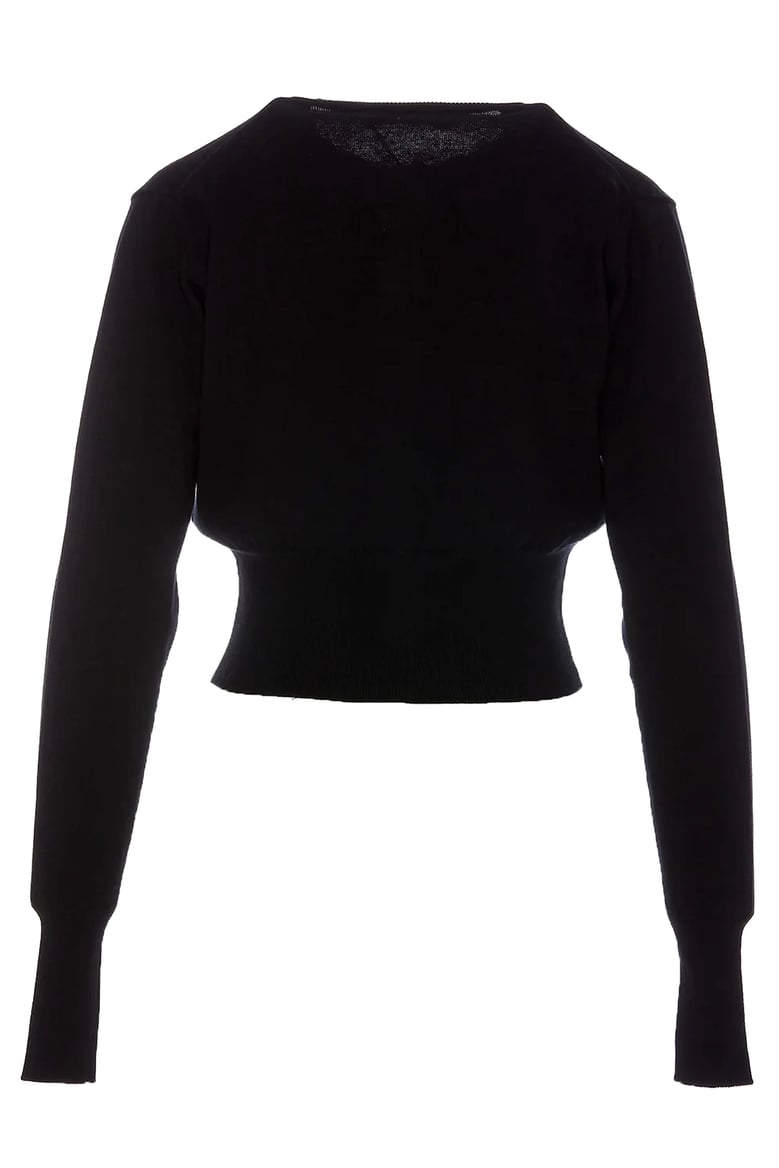 cardigan bea cropped black wool-silk by Selfnex