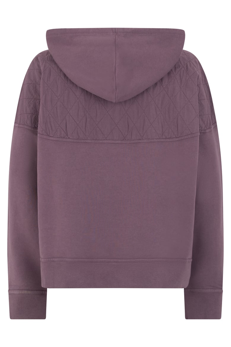 hoodie with half zip in mauve by Selfnex