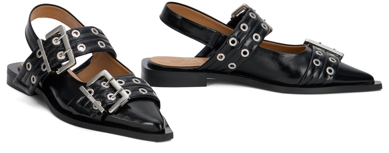 ballet flats with buckle black by Selfnex
