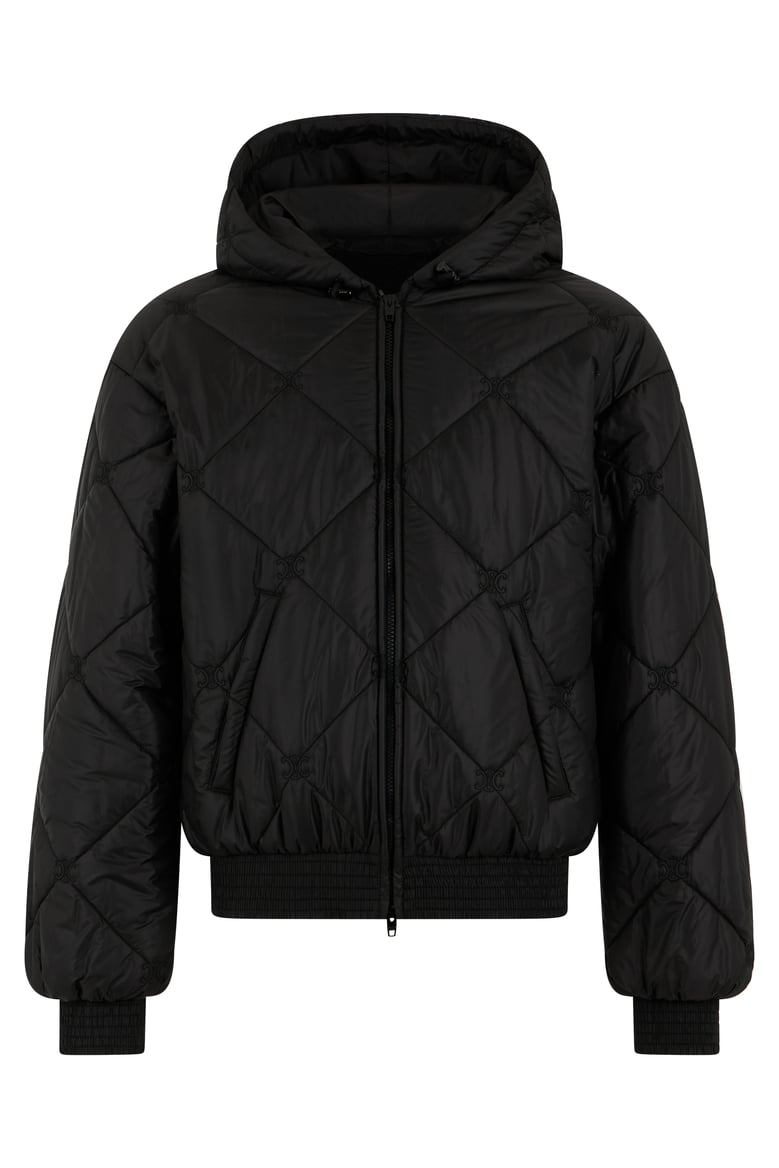 padded hooded jacket black by Selfnex