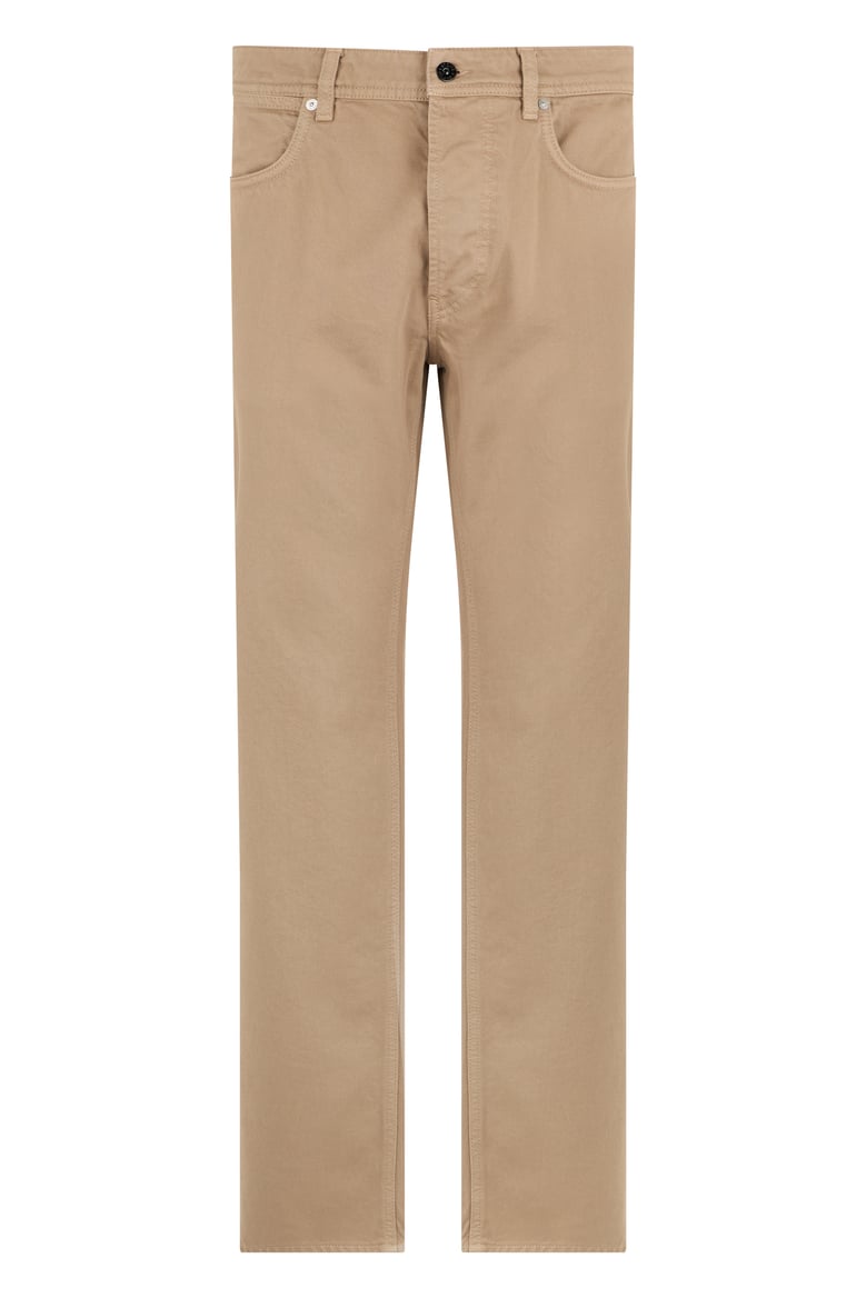 trousers straight cut beige cotton by Selfnex