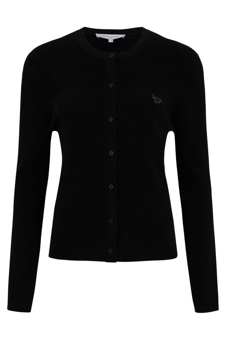 cardigan ribbed crewneck black by Selfnex