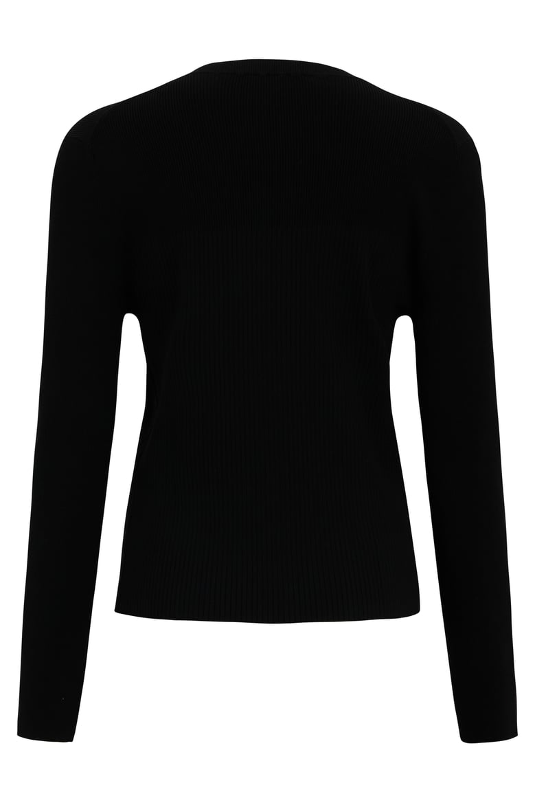 cardigan ribbed crewneck black by Selfnex