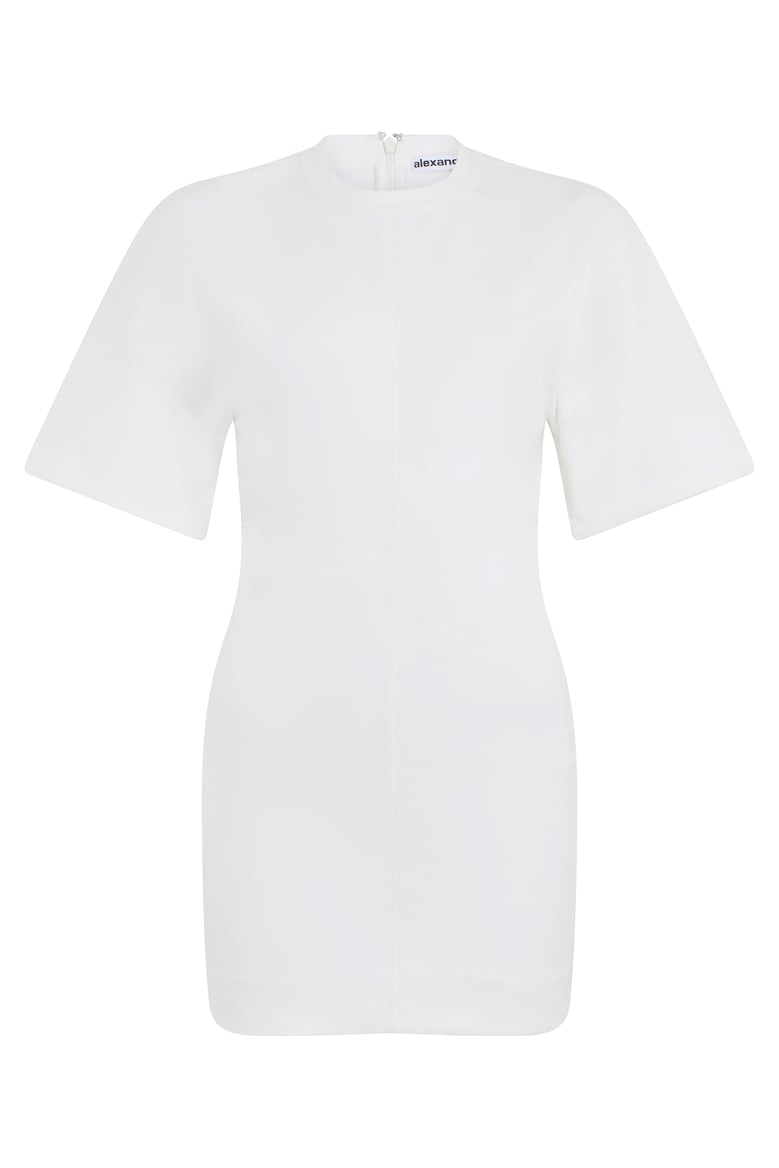 short dress white cotton blend by Selfnex