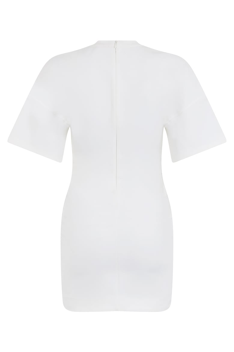 short dress white cotton blend by Selfnex