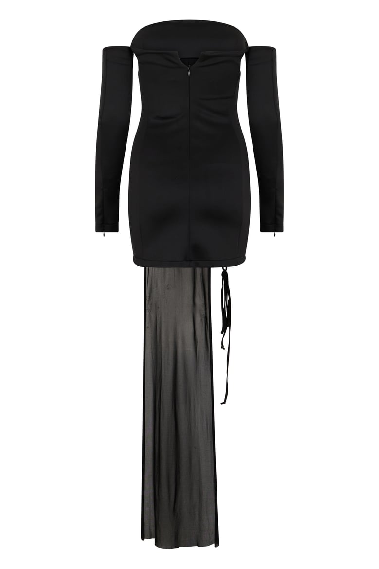 mini dress black wide neck by Selfnex