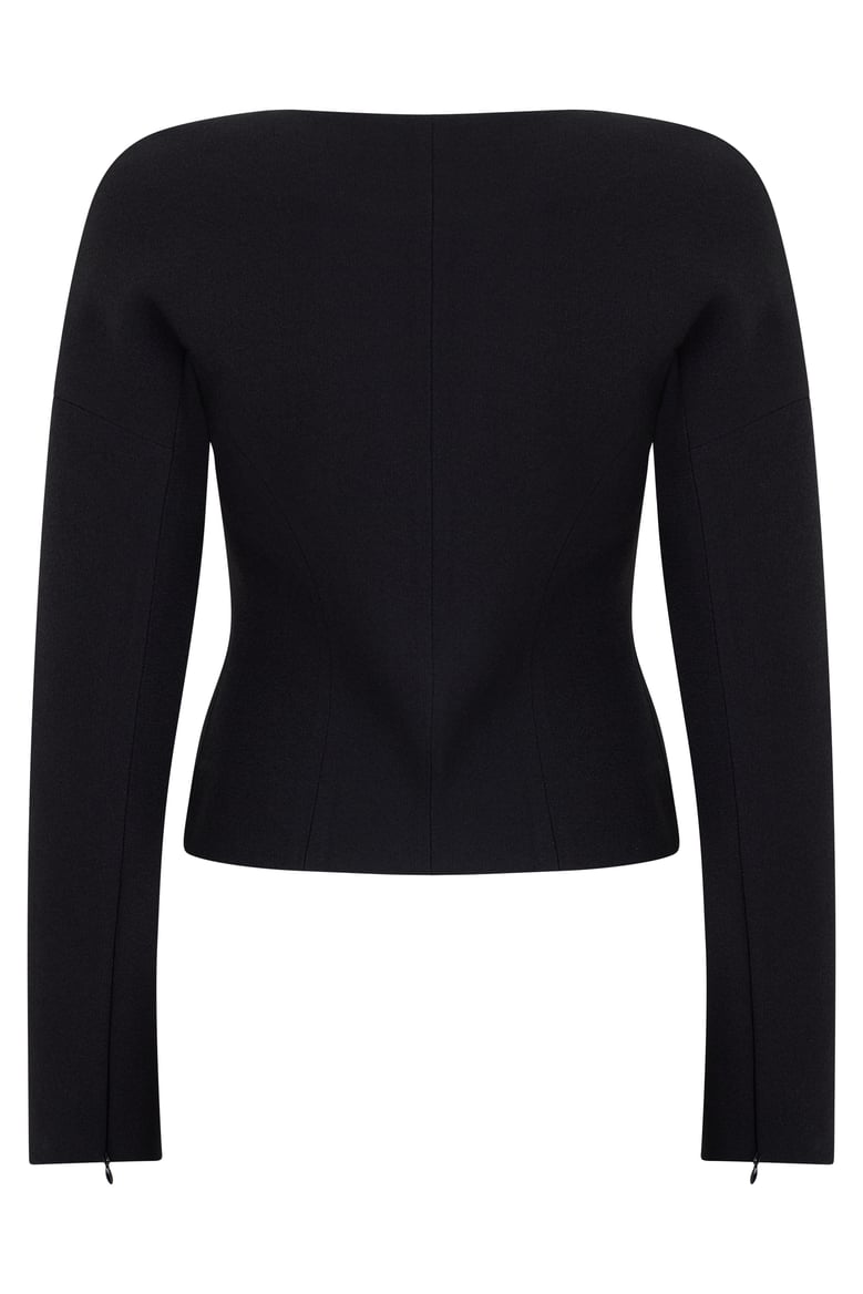 blazer double-breasted crêpe black by Selfnex