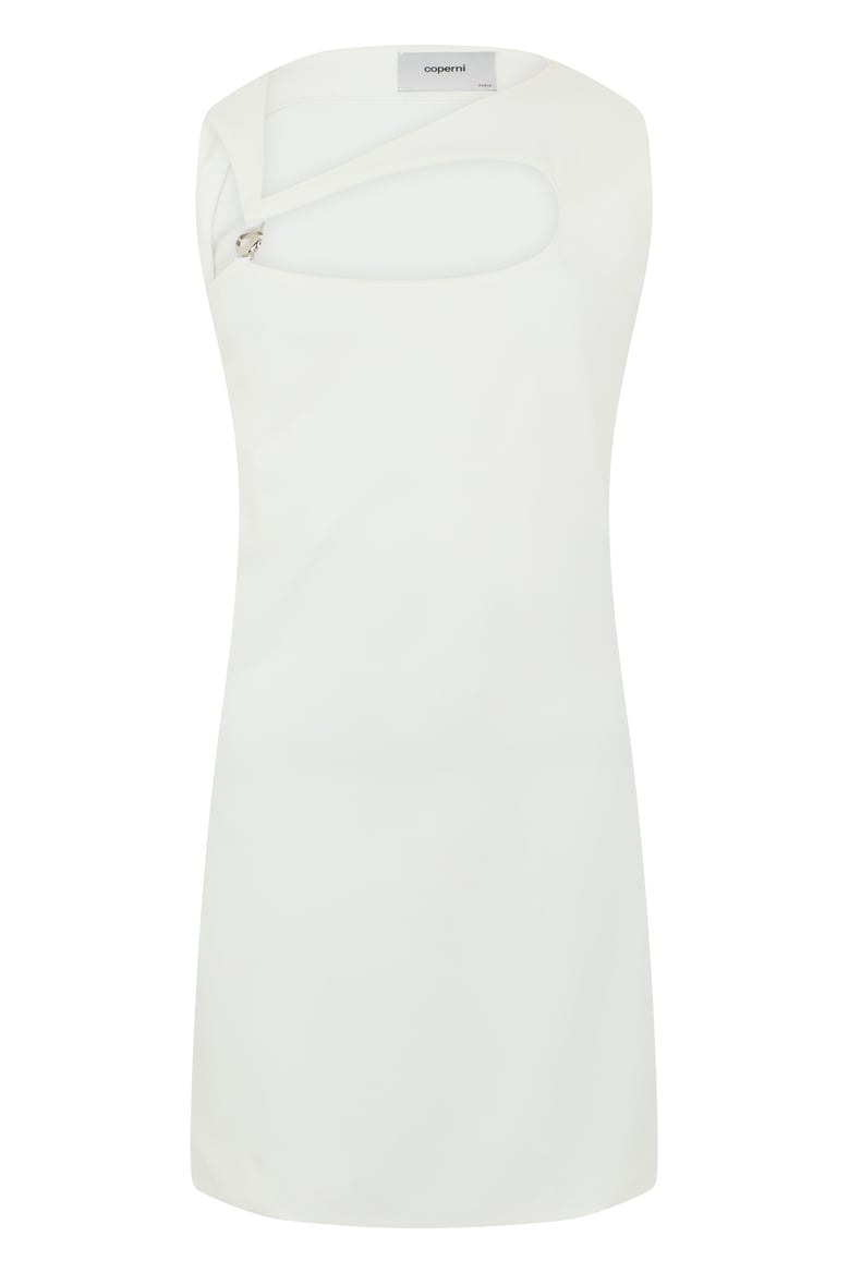 mini dress wide neckline white by Selfnex