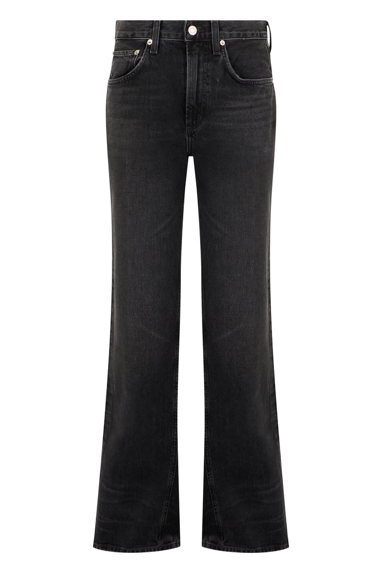 flared denim pants black by Selfnex