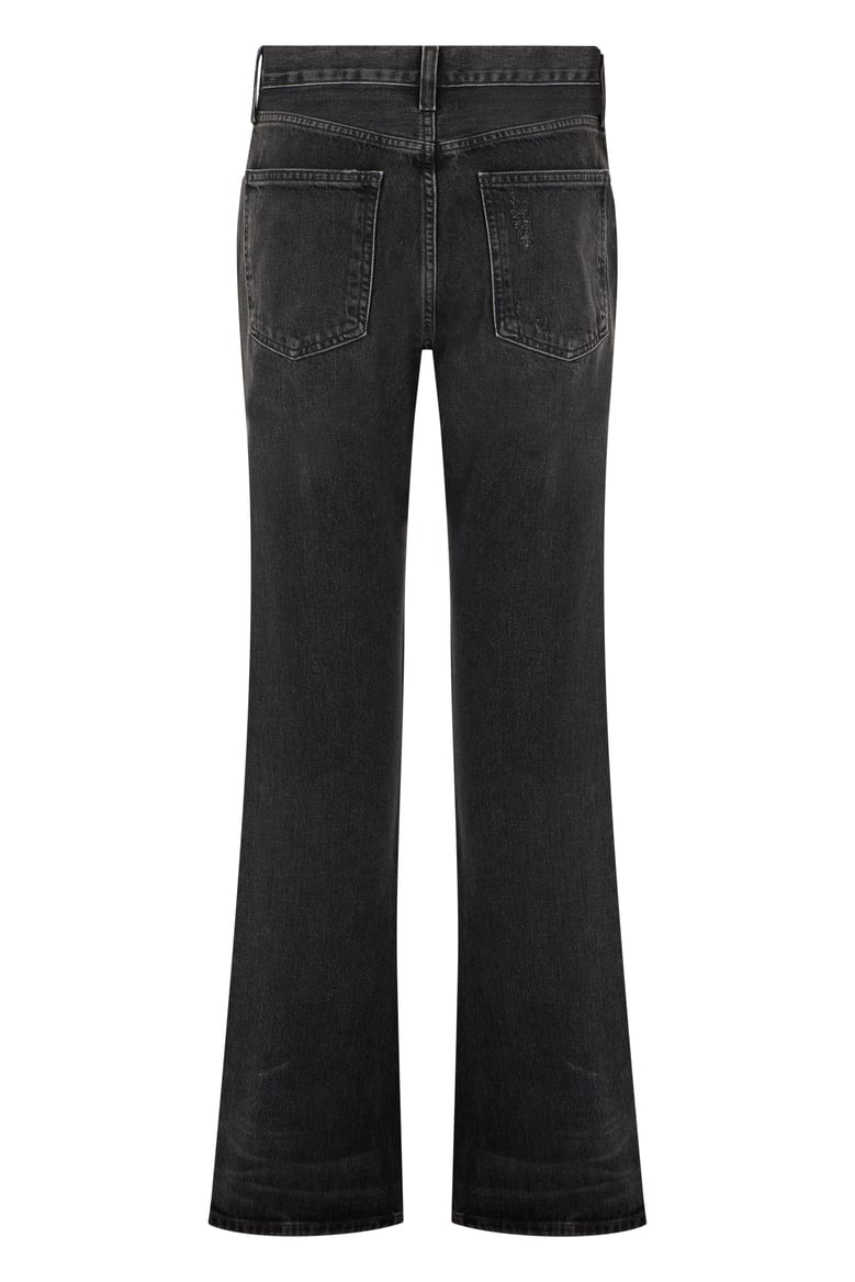 flared denim pants black by Selfnex