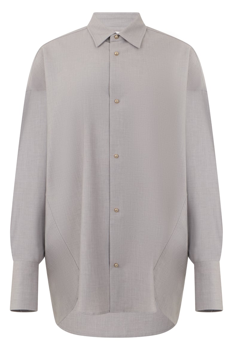 shirt loose long-sleeve grey by Selfnex