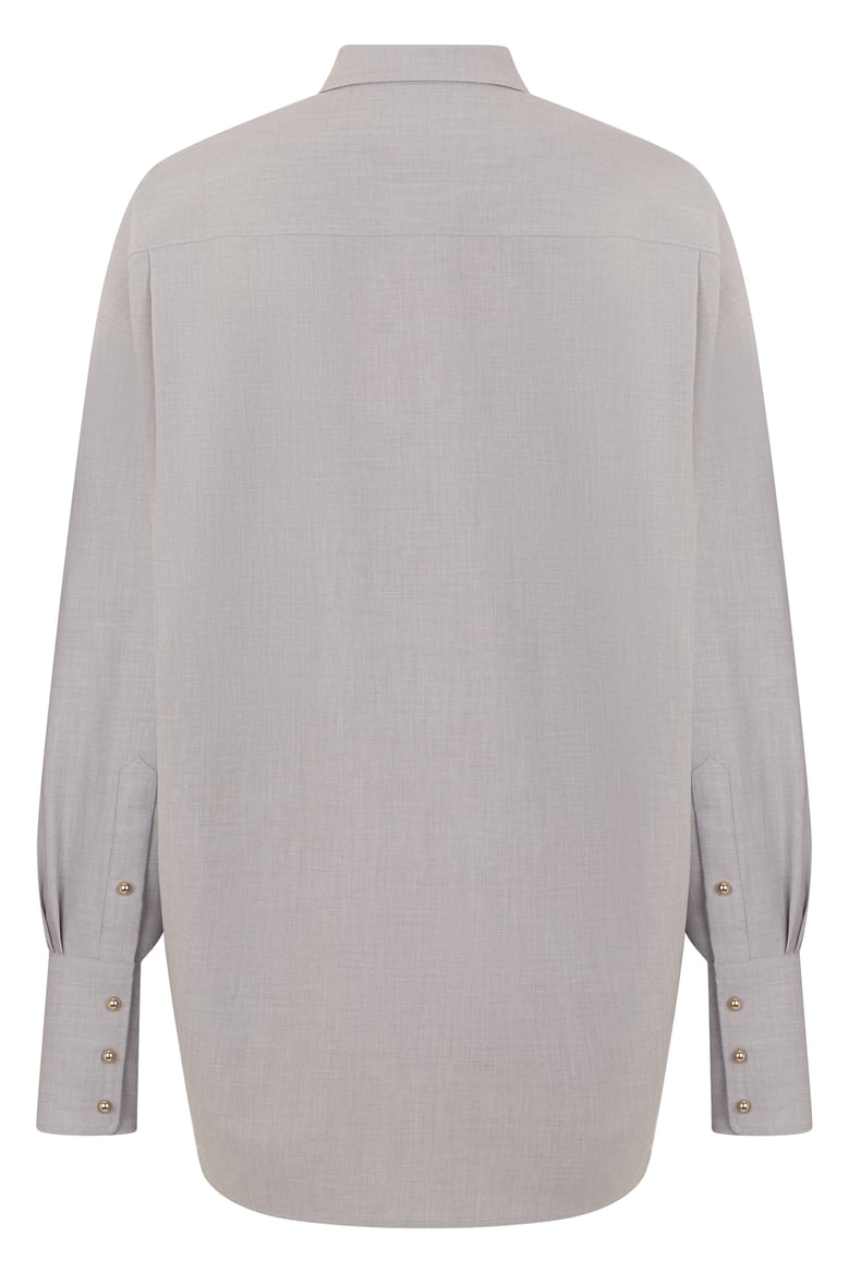 shirt loose long-sleeve grey by Selfnex