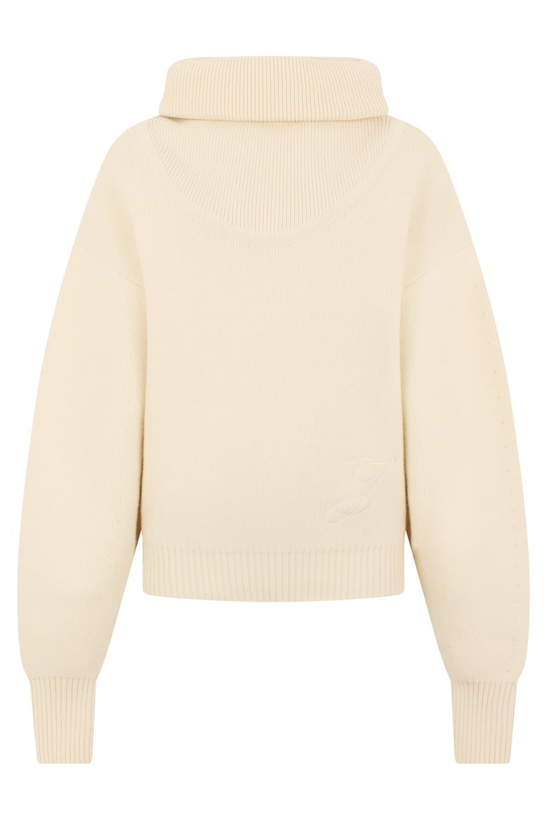 sweater high-neck ivory wool-cashmere by Selfnex