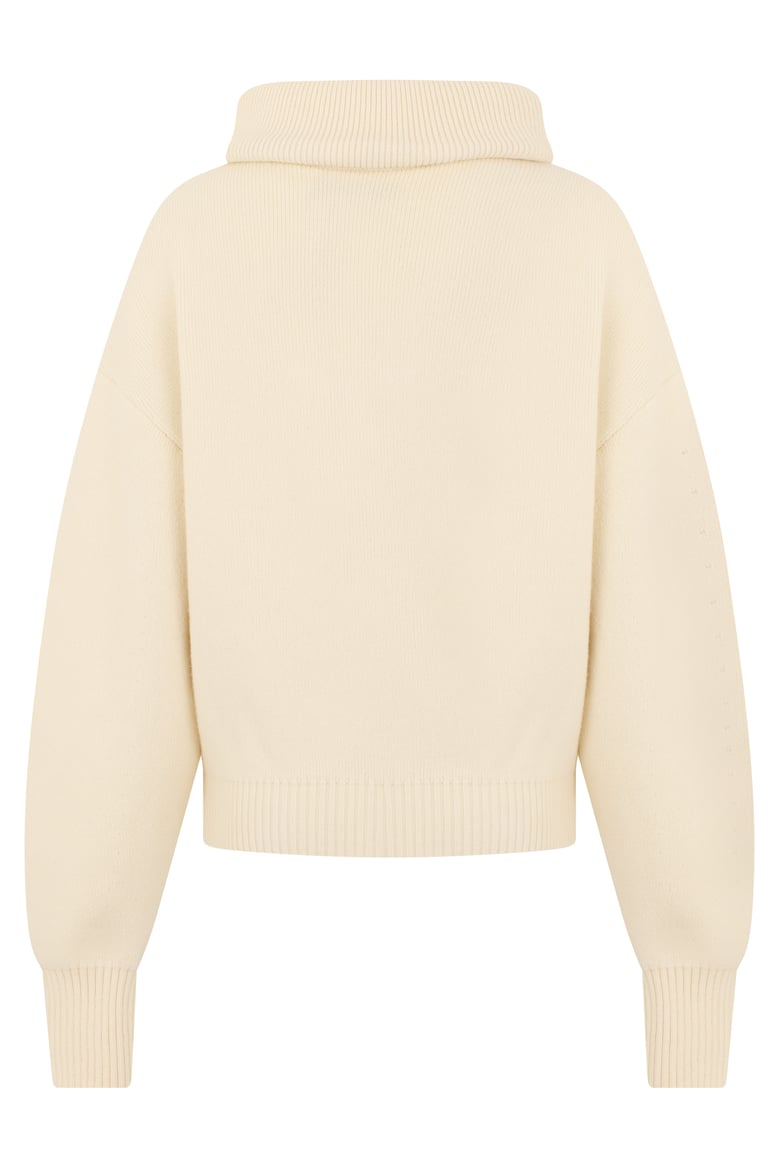 sweater high-neck ivory wool-cashmere by Selfnex