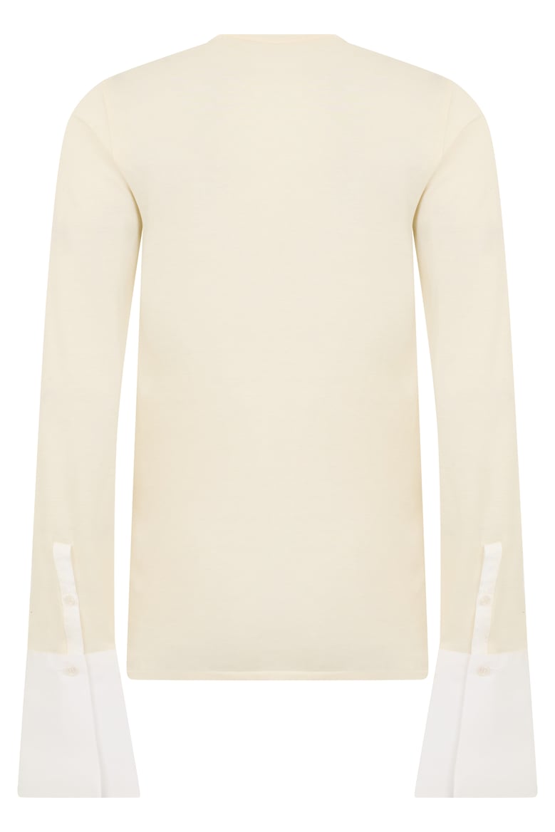 long-sleeve top ivory by Selfnex