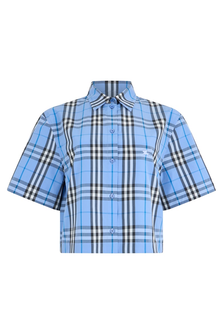short-sleeve cotton shirt light blue by Selfnex