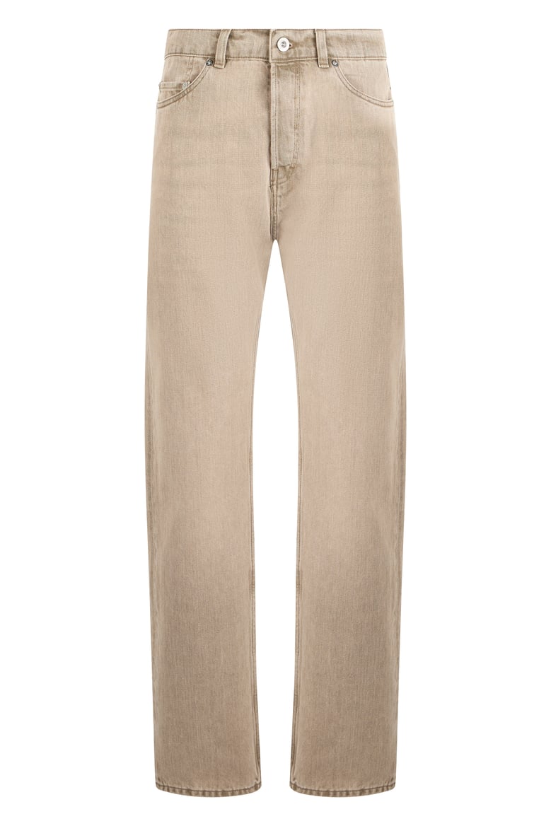 straight-leg denim trousers beige by Selfnex