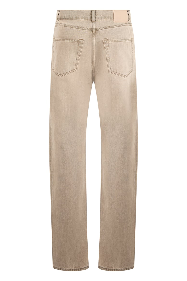 straight-leg denim trousers beige by Selfnex