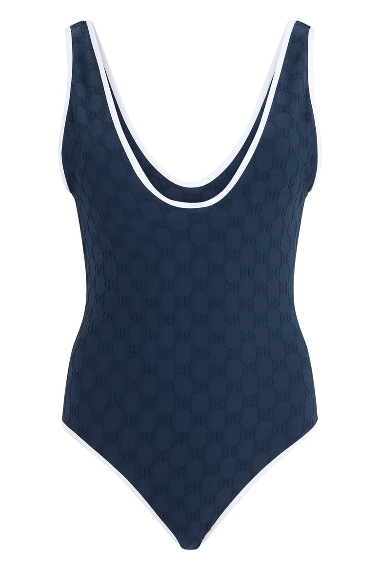 one-piece swimsuit jersey jacquard blue by Selfnex
