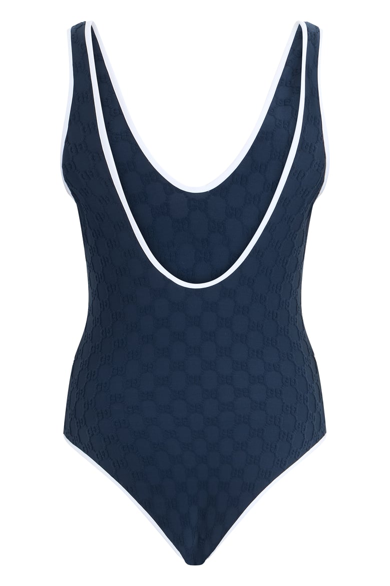 one-piece swimsuit jersey jacquard blue by Selfnex