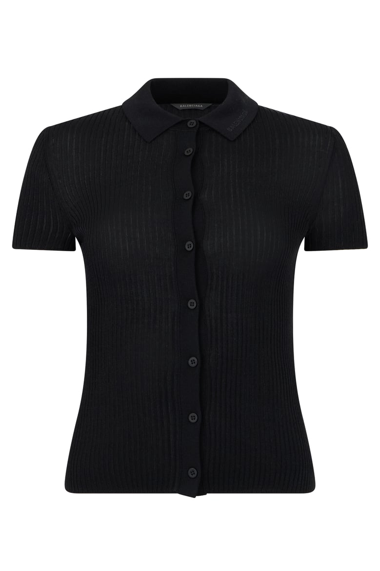 cardigan ribbed knit black by Selfnex