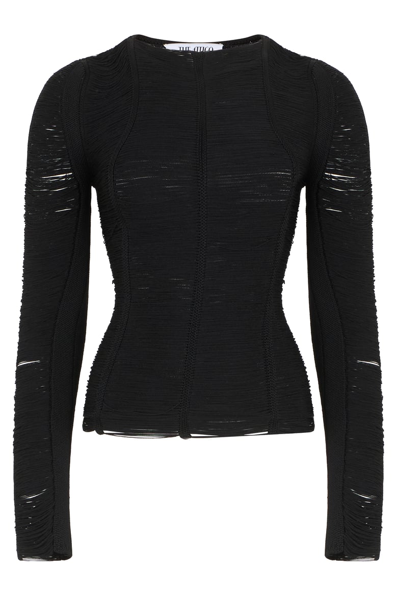 long-sleeve black top by Selfnex