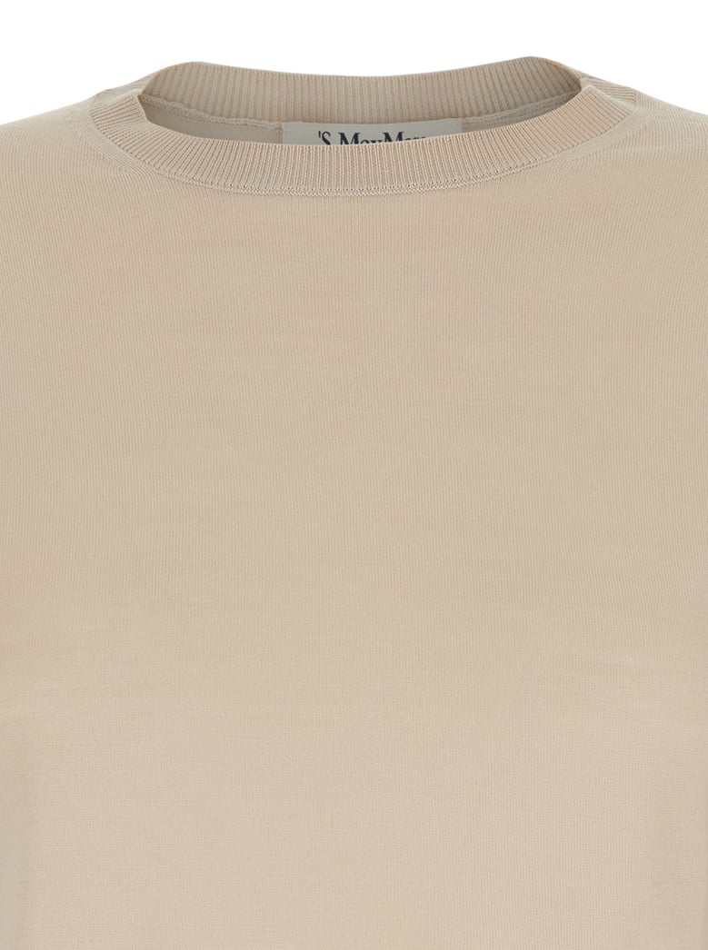 beige sweater with three-quarter sleeves by Selfnex